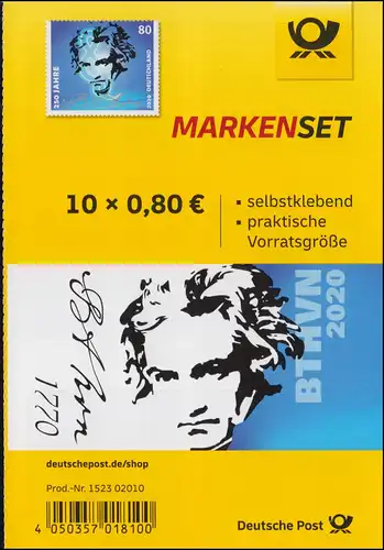 116 MH Beethoven autocollant, 10x 3520, frais de port **