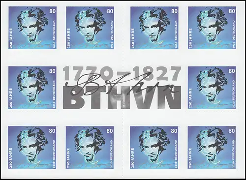 116 MH Beethoven, selbstklebend, mit 10x 3520, postfrisch **