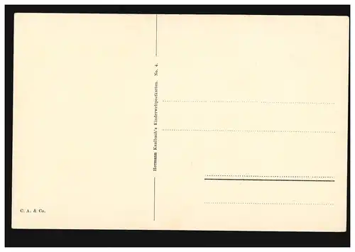 Carte de vue Artiste Enfants Kaulbach: Lire la lettre A, non utilisée