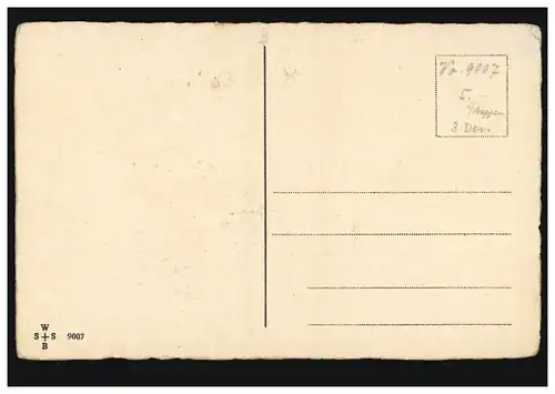 Caricature AK course d'obstacles enfant sur skis conduite contre mât, inutilisé