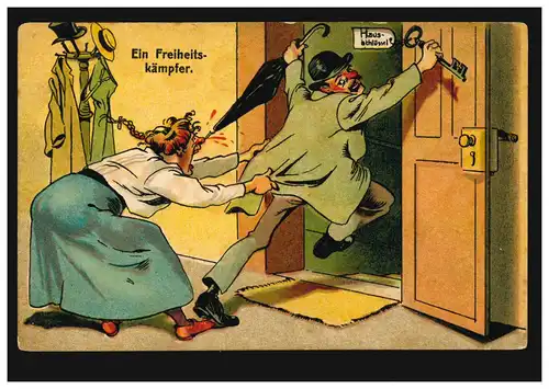 Carte de vision dessinée Un combattant de la Liberté ! - Aller à l'auberge, inutile