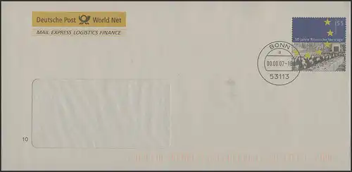 Lettre de plus EA C45/01 Traités de Rome / Boucle ronde, Bonn 00.00.07