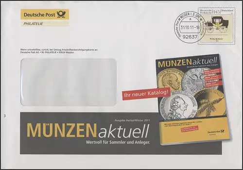 Lettre de plus F Cargo postale: MÜNZENAktuel, 30.10.11