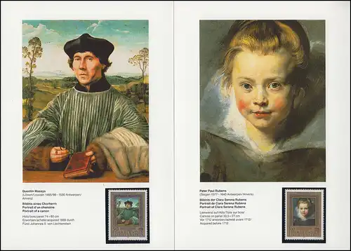 Liechtenstein 881-883 peintures de la Collection Princele 1985 - au Folder **