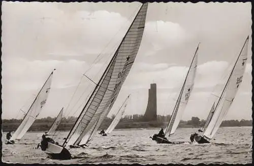 Landpost 23 Kiel 1 B auf AK Ostseebad Laboe Segel-Regatta, KIEL 1 - 2.8.1963