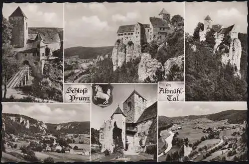 Landpost Prunn sur KELHEIM 16.8.1962 sur AK Château Prinn dans la vallée de l'Altmühl