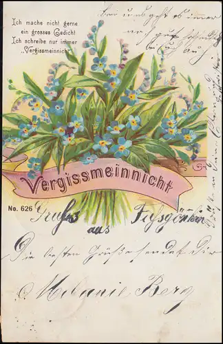 Landpost Posthilfstelle Dörnbach Taxe Rockenhausen, AK Vergissmeinnicht, um 1910