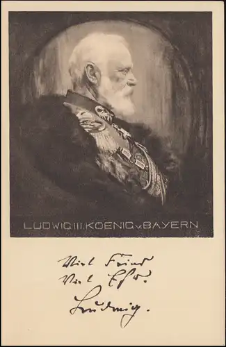 Carte postale de Bavière P 94/02 Roi Louis III de la Bavière, non utilisé **