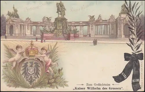 PP 9 Berlin Nationmal-Denkmal Kaiser Wilhelm I.,Blanko-Stempel M.GLADBACH 9.3.98