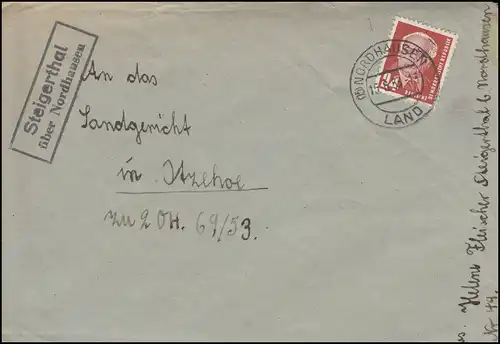 Landpost Steigerthal par l'intermédiaire de la Maison du Nord LAND 15.6.1953