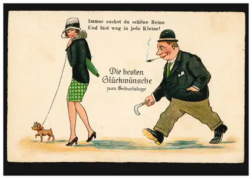 AK de dessin animé Toujours tu cherches de belles jambes et tu t'en vas dans chaque petite, pas de mal.