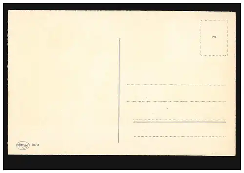 Caricature-AK Voyage chanceux: valise montante sur le quai, inutilisé