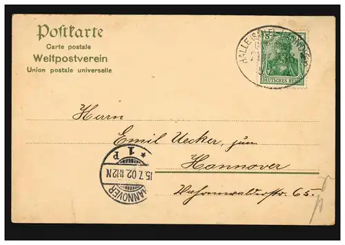 AK Harz Goslar: Panorama, par courrier ferroviaire HALLE/SAALE - HANNOVER ZUG 536 - 15.7.02