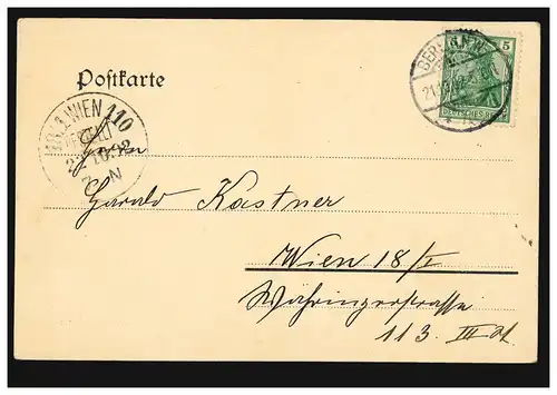 AK Berlin: Nationalgalerie, BERLIN NW 40d 21.10.1902 nach WIEN BESTELLT 22.10.02