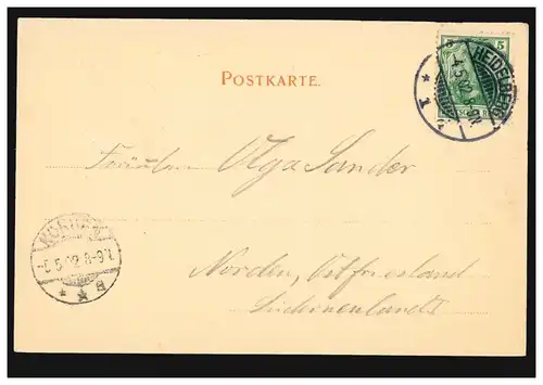 AK Heidelberg: Restauration auf dem Königsstuhl, 4.5.1902 nach NORDEN 5.5.02