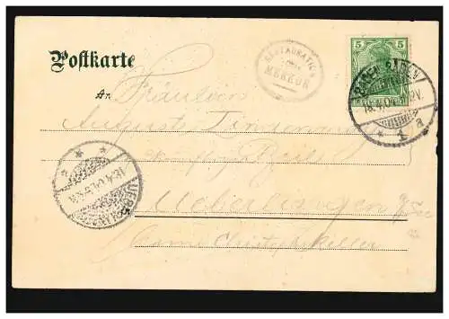 AK Merkuriusberg bei Baden-Baden,18.4.1904 nach UEBERLINGEN 18.4.04