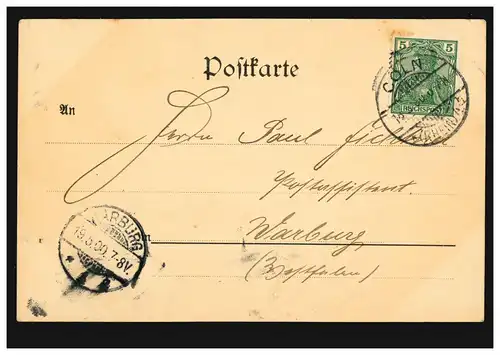 AK Gruss de Cologne: Severinenkirche, CÖLN 18.5.1900 d'après WARBURG 19.5.00