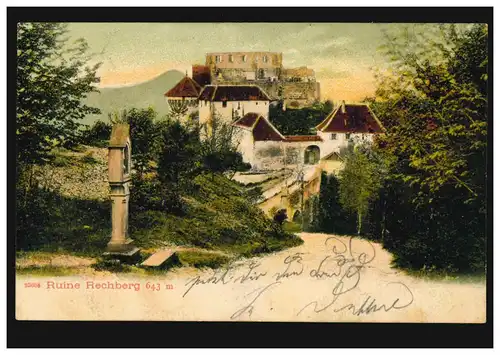 AK Ruine Rechberg, 20.6.1906 nach GMÜND (SCHWÄBISCH) 20.6.06