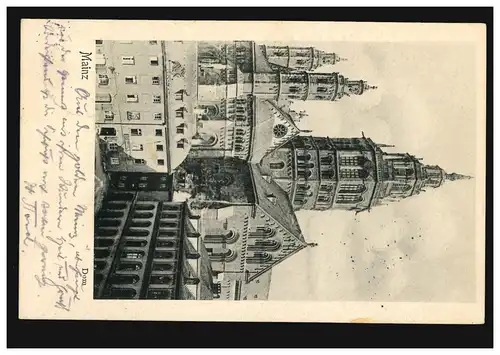 AK Mayence: Dom, 14.8.1905 après BERLIN Commandement par le bureau de poste 24 - 15.8.05