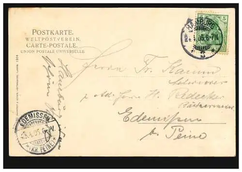 AK Hambourg - St. Pauli: près des ponts d'atterrissage, HAMBURG 24.4.1905