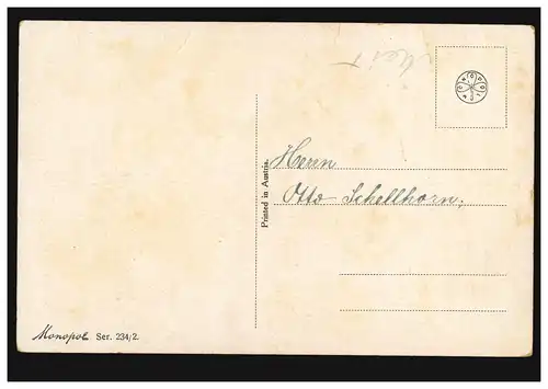 Caricature AK demande de mariage à l'âge avec un poème passed, marqué