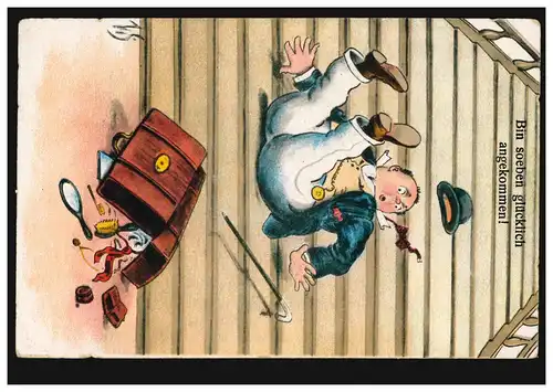 Carte de vision dessinée Je viens d'arriver heureux!, inutile