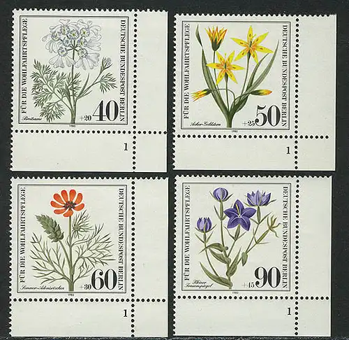 629-632 Wofa Herbes sauvages 1980, FN1 phrase **