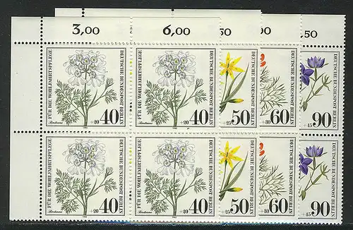 629-632 Wofa Ackerwildkräuter 1980, E-Vbl o.l. Satz **