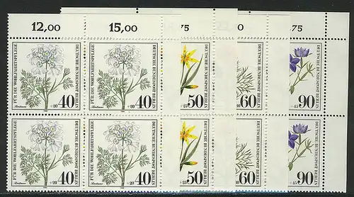 629-632 Wofa Herbes sauvages 1980, E-Vbl o.r.