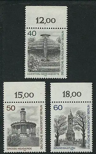 634-636 Berlin-Ansichten 1980, Oberrand, Satz **