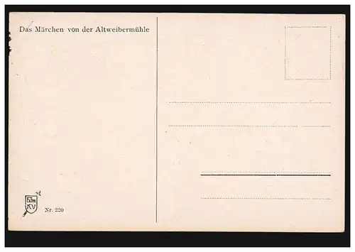 Karikatur-AK Das Märchen von der Altweibermühle, ungebraucht