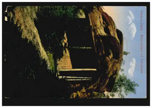 AK Ilsenburg/Harz: Westernklippe mit Wohnhütte, Feldpost ISENBURG 4.2.1916