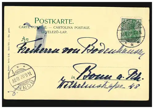 AK Partie am Bodekessel im Harz, ERMSLEBEN 13.6.1902 nach BONN 14.6.02