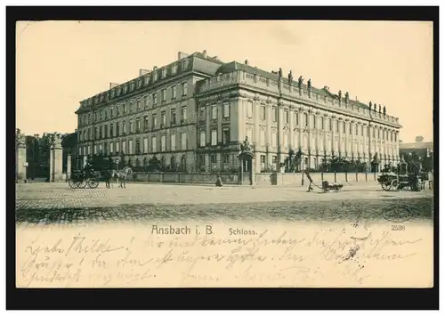 AK Ansbach/Bayern: Schloss, Einkreis ANSBACH 10.4.2004 après SCHWABACCH 11.4.04