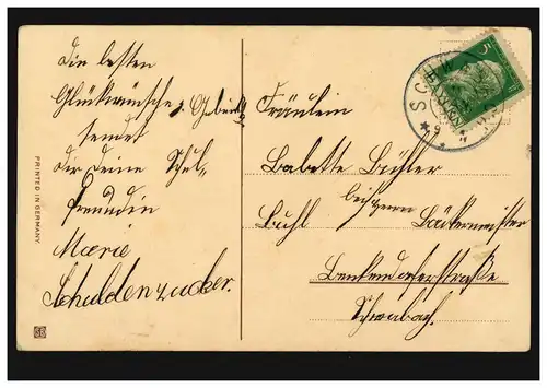 Karikatur-AK Betrunkene bringen Geburtstagswünsche, SCHWABACH 11.1.1912