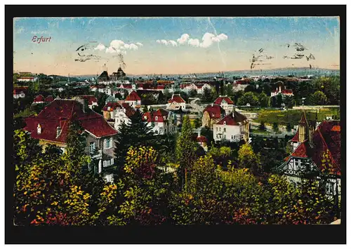 AK Erfurt: Panorama, Feldpost ERFURT 23.5.1918