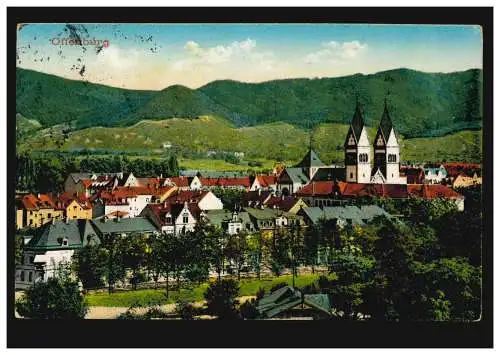 AK Offenburg: Panorama, 6.6.1915 Feldpost BS Brève batterie de canons marins No.1