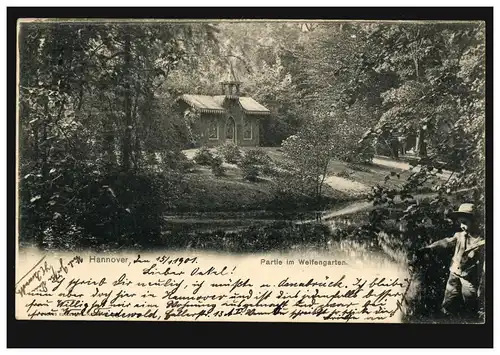 AK Hannover: Welfengarten, HANNOVER 1 X 15.1.1901nach HANN. MÜNDEN 15.1.01