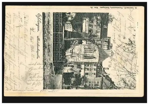 AK Esslingen: Brückenkapelle, ESSLINGEN BAHNHOF 5.7.1902 nach BASEL 6.7.02