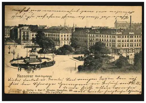 AK Hannover: Ernst-August-Platz, 20.1.1900 nach BLOMBERG / LIPPE 20.1.00