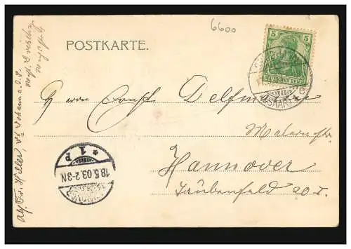 AK Saarbrücken: Saargemünder Straße und Winterberg, ST. JOHANN (SAAR) 17.5.1903