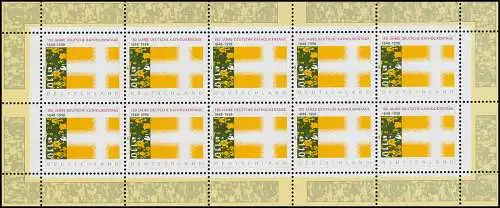 1995 I+II Katholikentag 1998 - 10er-Bogen mit PLF I UND PLF II, postfrisch **