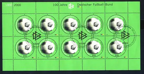 2091 DFB Deutscher Fußballbund - 10er-Bogen ESSt BONN