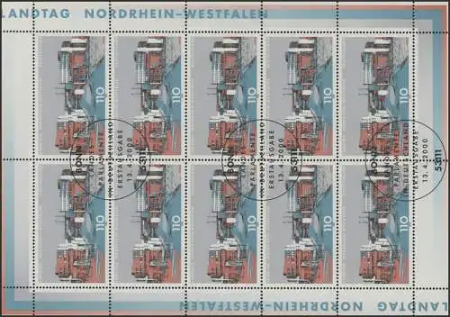 2110 Parlament Nordrhein-Westfalen Düsseldorf - 10er-Bogen ESSt BONN