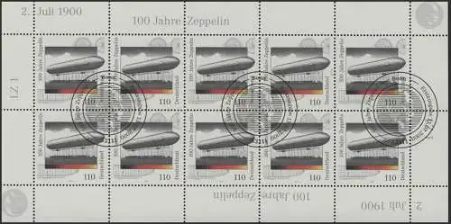 2128 Zeppelin - 10er-Bogen ESSt BONN