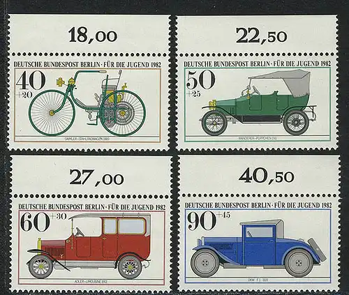 660-663 Jugend Kraftfahrzeuge 1982, Oberrand, Satz **