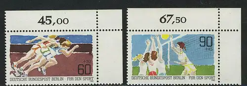664-665 Sporthilfe 1982, Ecke o.r. Satz **