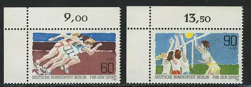 664-665 Sporthilfe 1982, Ecke o.l. Satz **