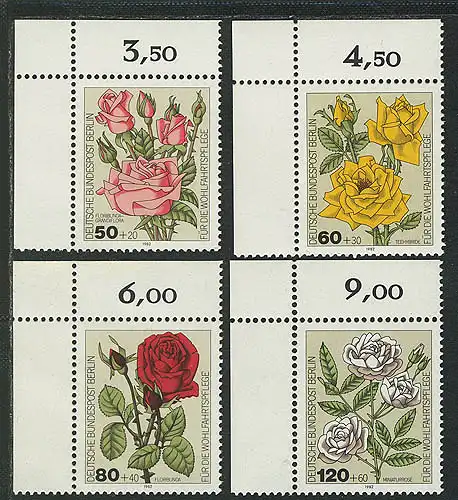 680-683 Wofa Gartenrosen 1982, Ecke o.l. Satz **