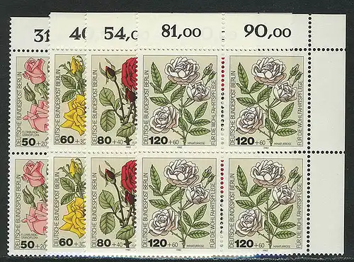 680-683 Wofa Gartenrosen 1982, E-Vbl o.r. Satz **